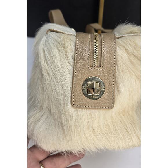 Kate Spade New York Small Marcy Winter White Fur Satchel - Picture 2 of 5